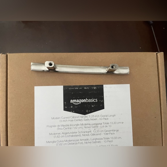Amazon Basic Curved Modern Cabinet Handle- 5.25” length, 3” hole center- NWT! - Picture 4 of 10